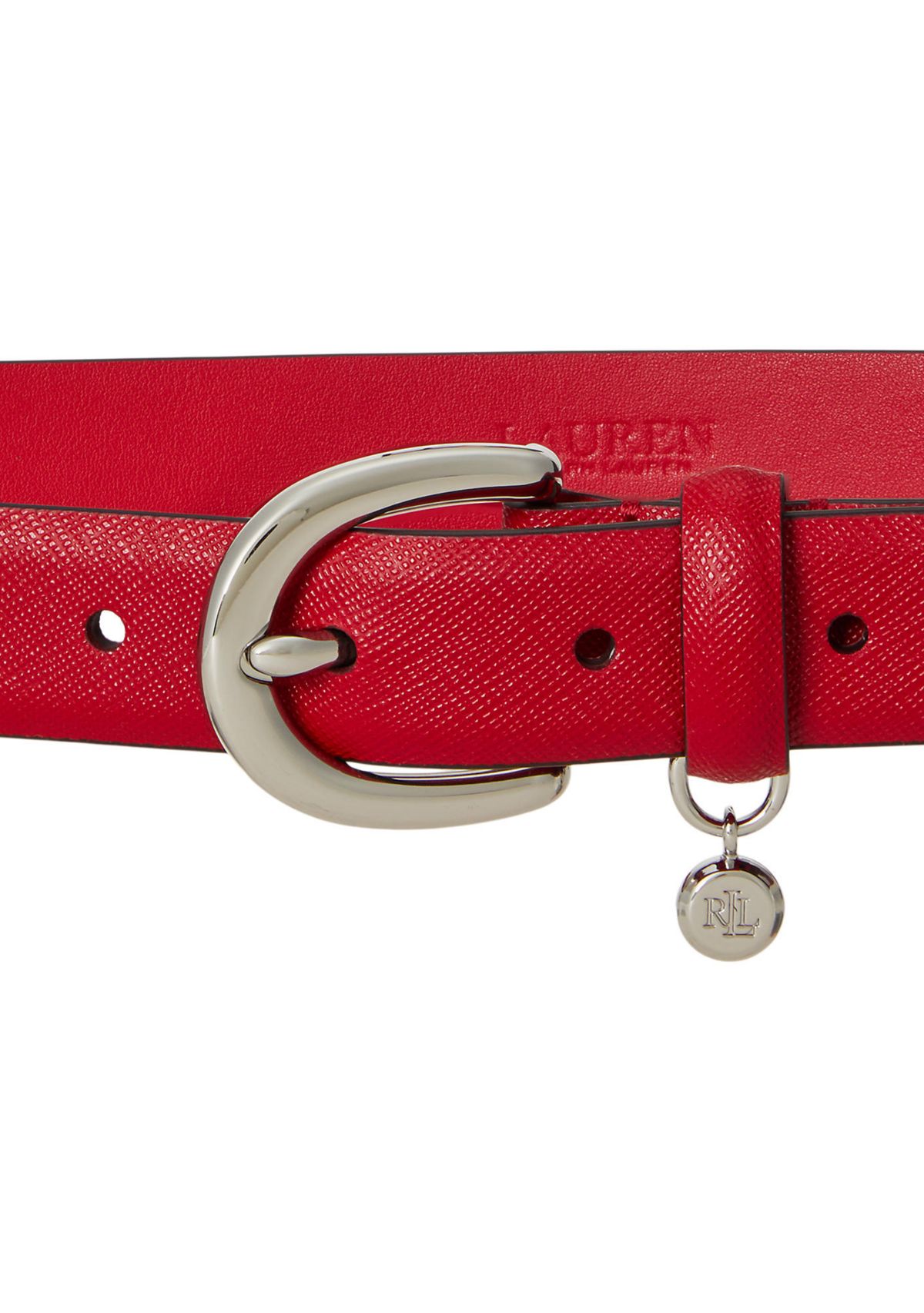 Charm Crosshatch Leather Belt