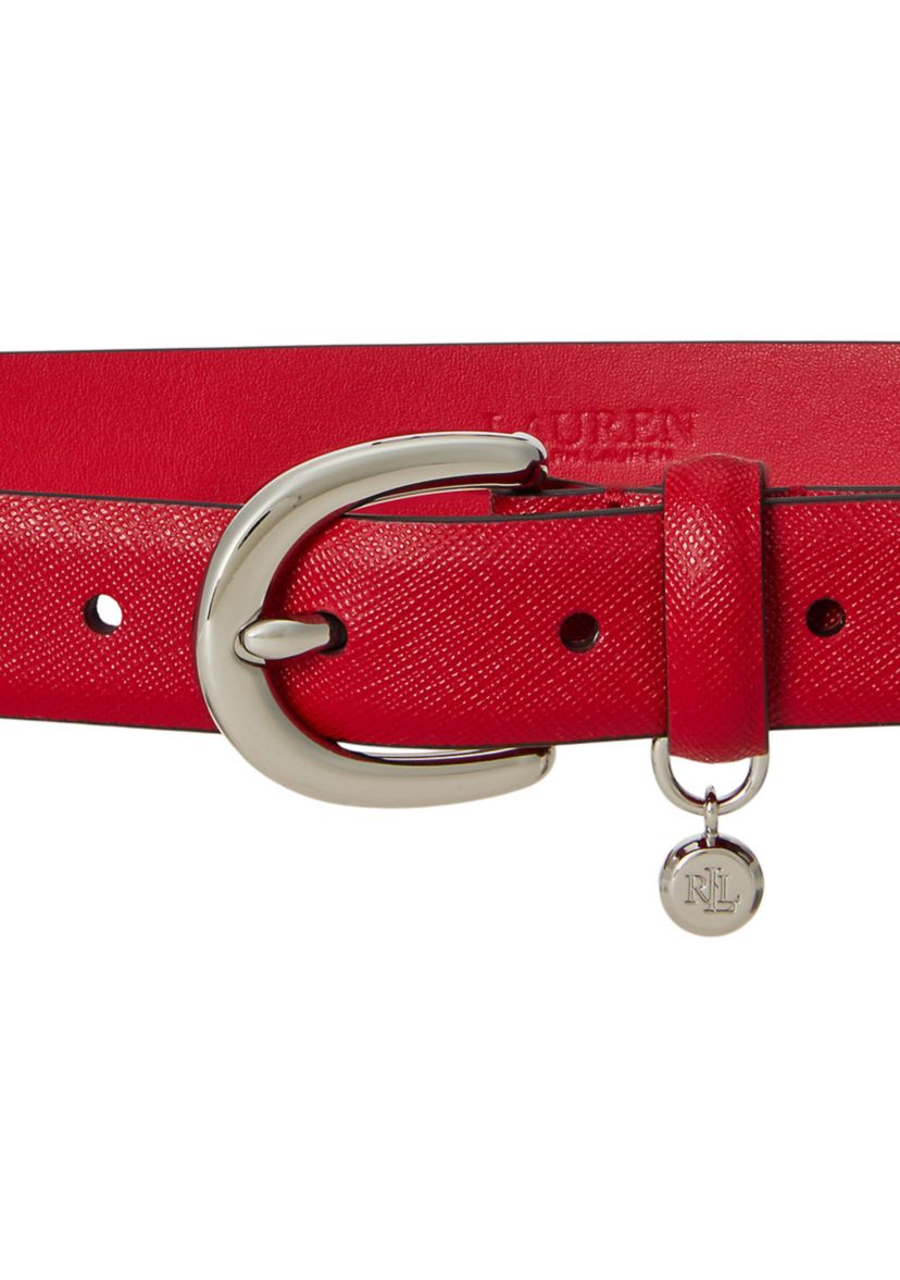 Charm Crosshatch Leather Belt