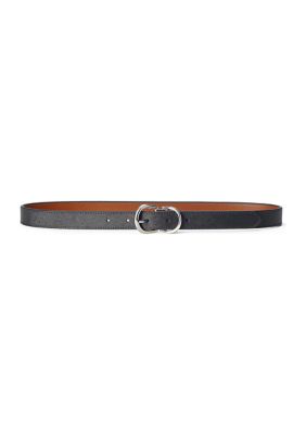 Lauren Ralph Lauren Women's Reversible Crosshatch Leather Belt