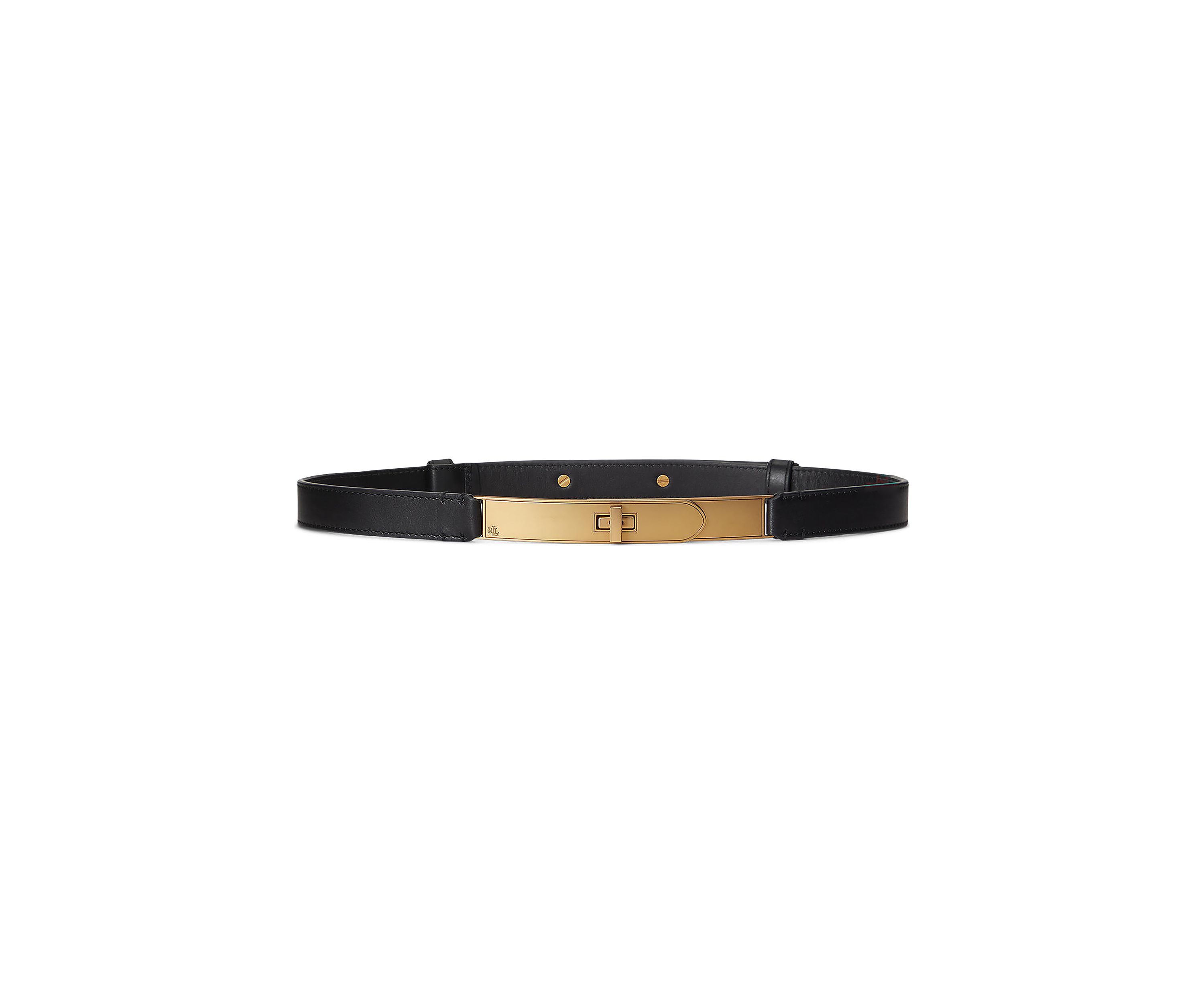 Turn-Lock Skinny Leather Belt