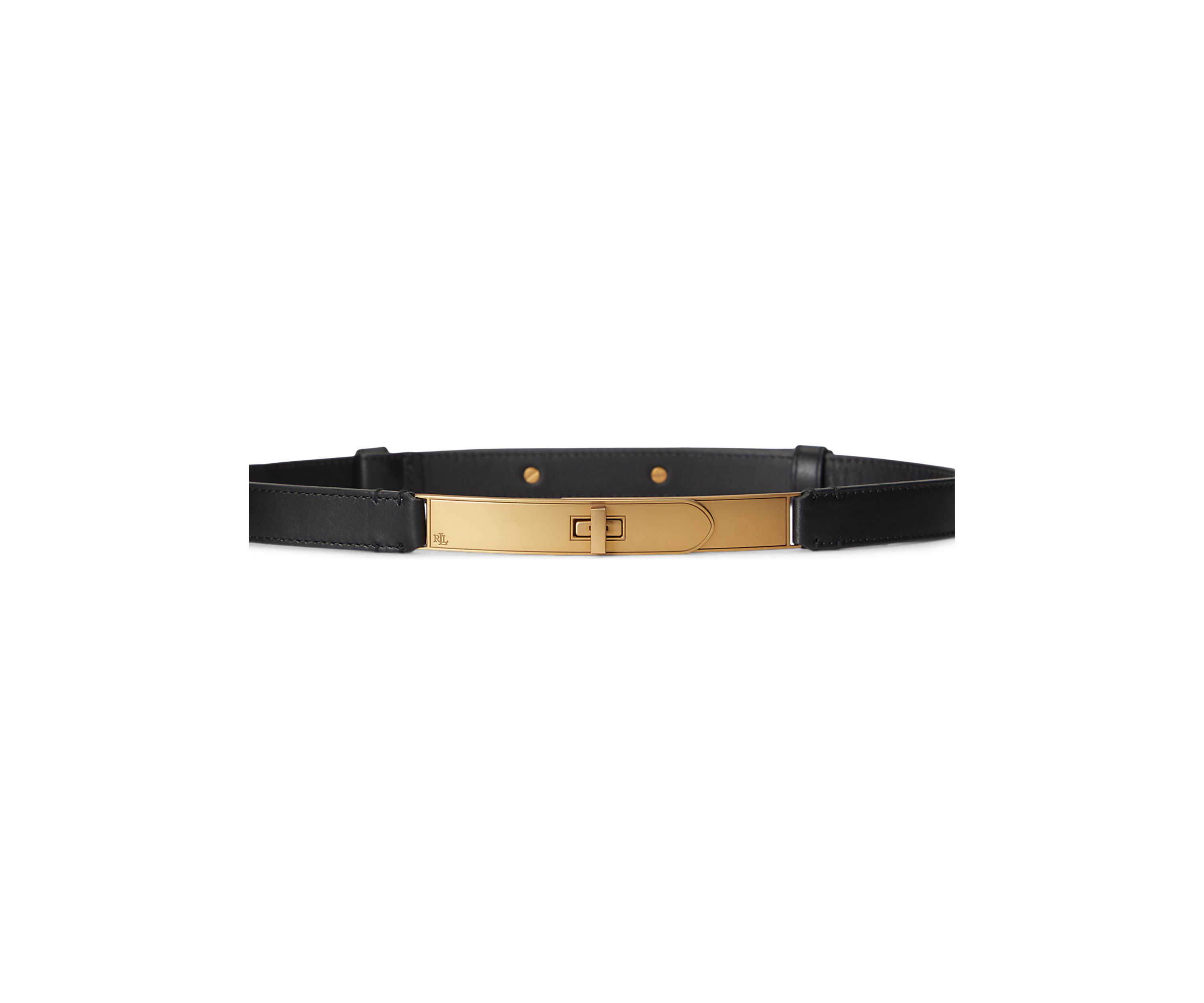 Turn-Lock Skinny Leather Belt