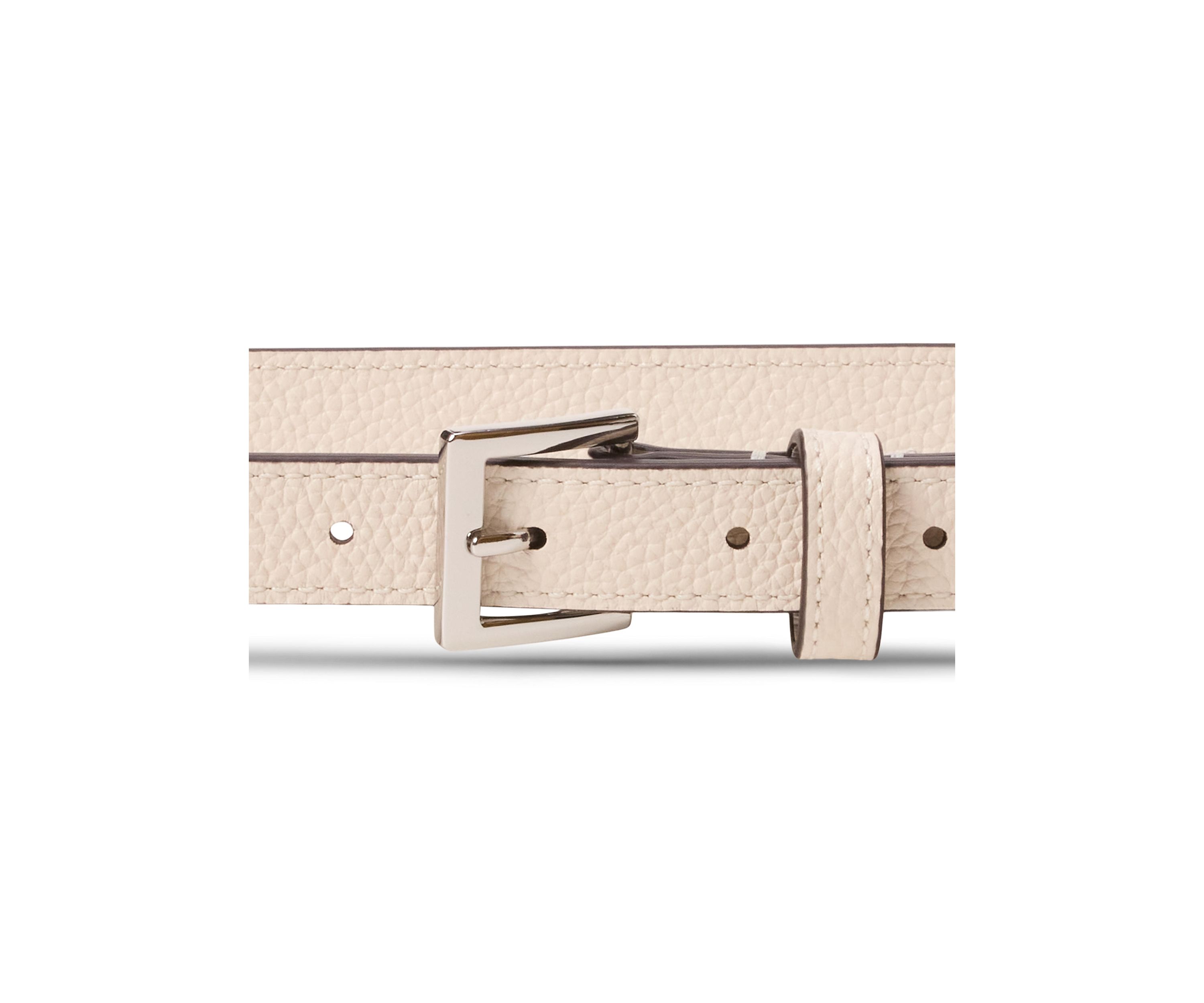 Pebbled Leather Skinny Belt