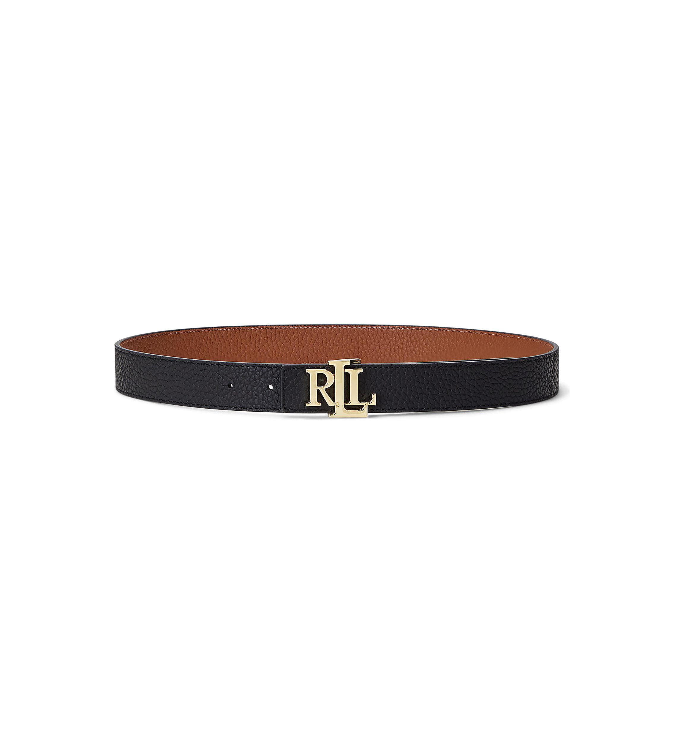 Logo Reversible Pebbled Leather Belt