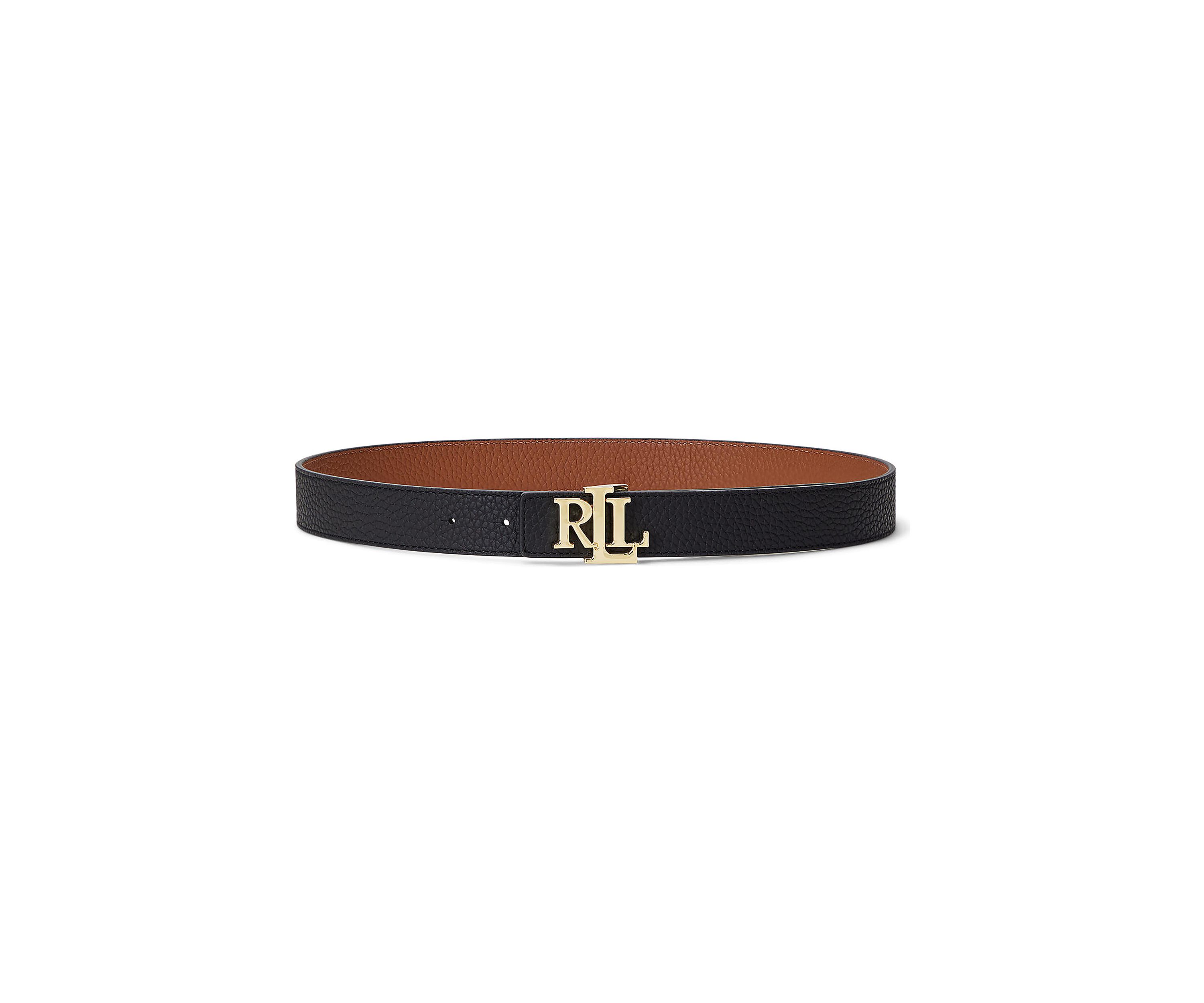 Logo Reversible Pebbled Leather Belt