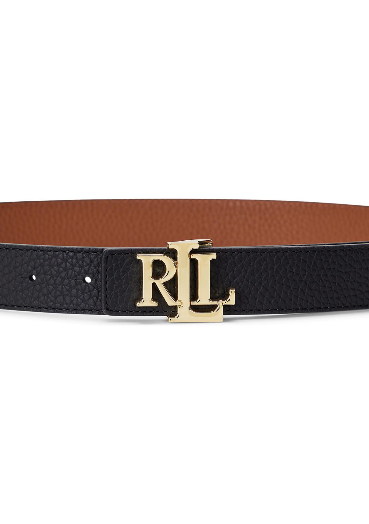 Logo Reversible Pebbled Leather Belt