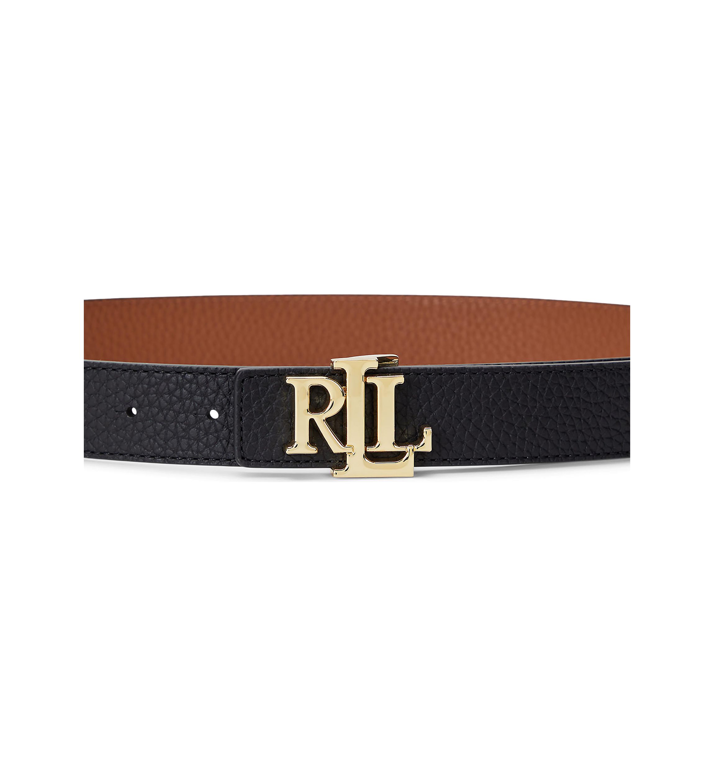 Logo Reversible Pebbled Leather Belt