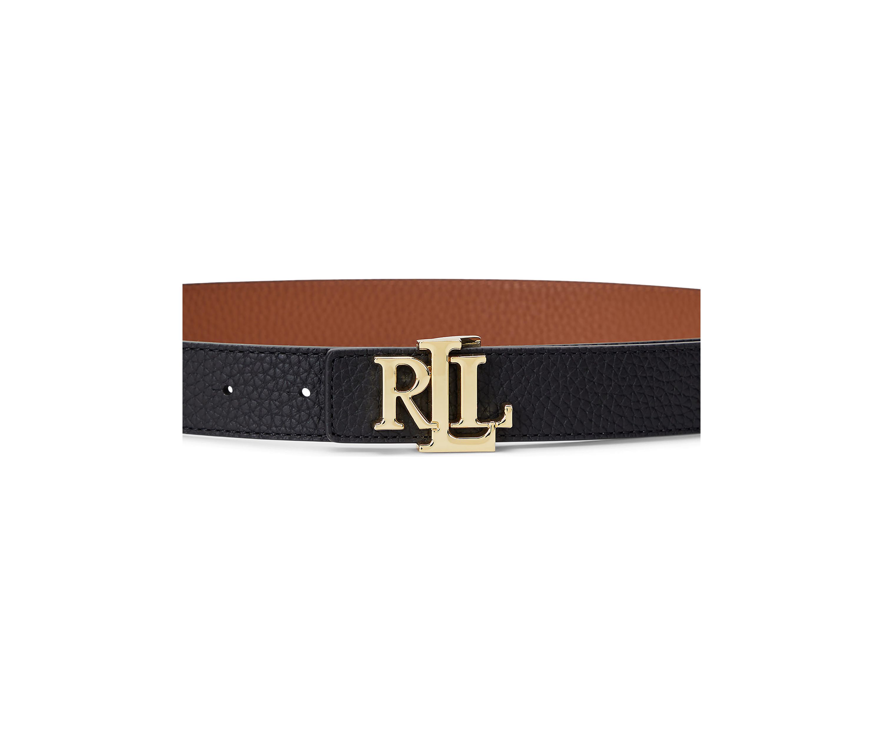 Logo Reversible Pebbled Leather Belt