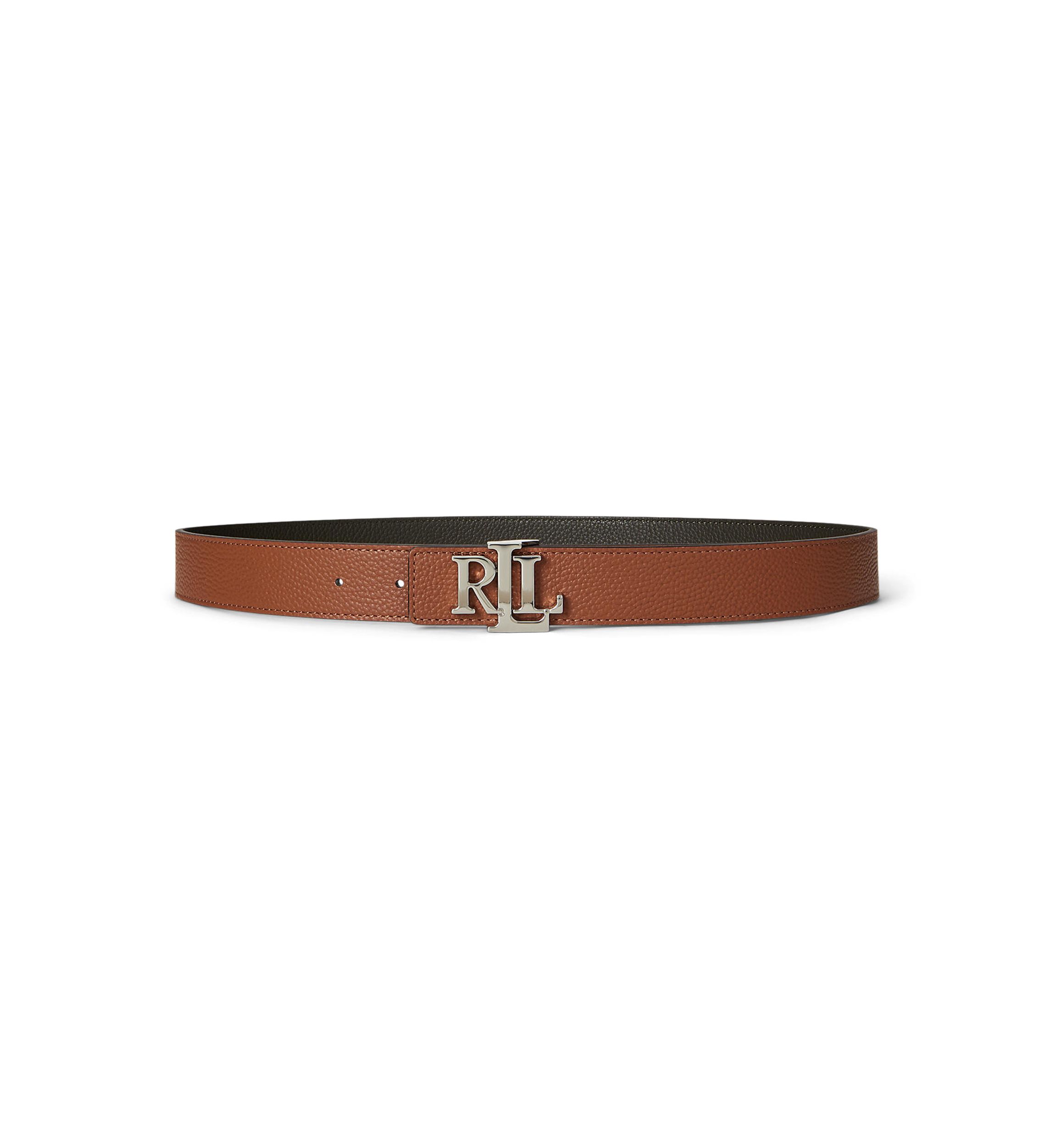 Logo Reversible Pebbled Leather Belt