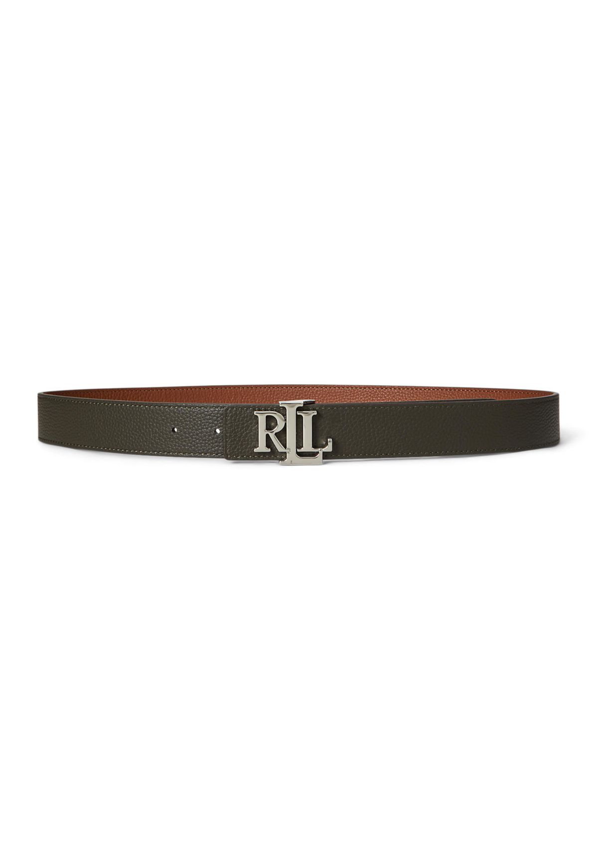 Logo Reversible Pebbled Leather Belt