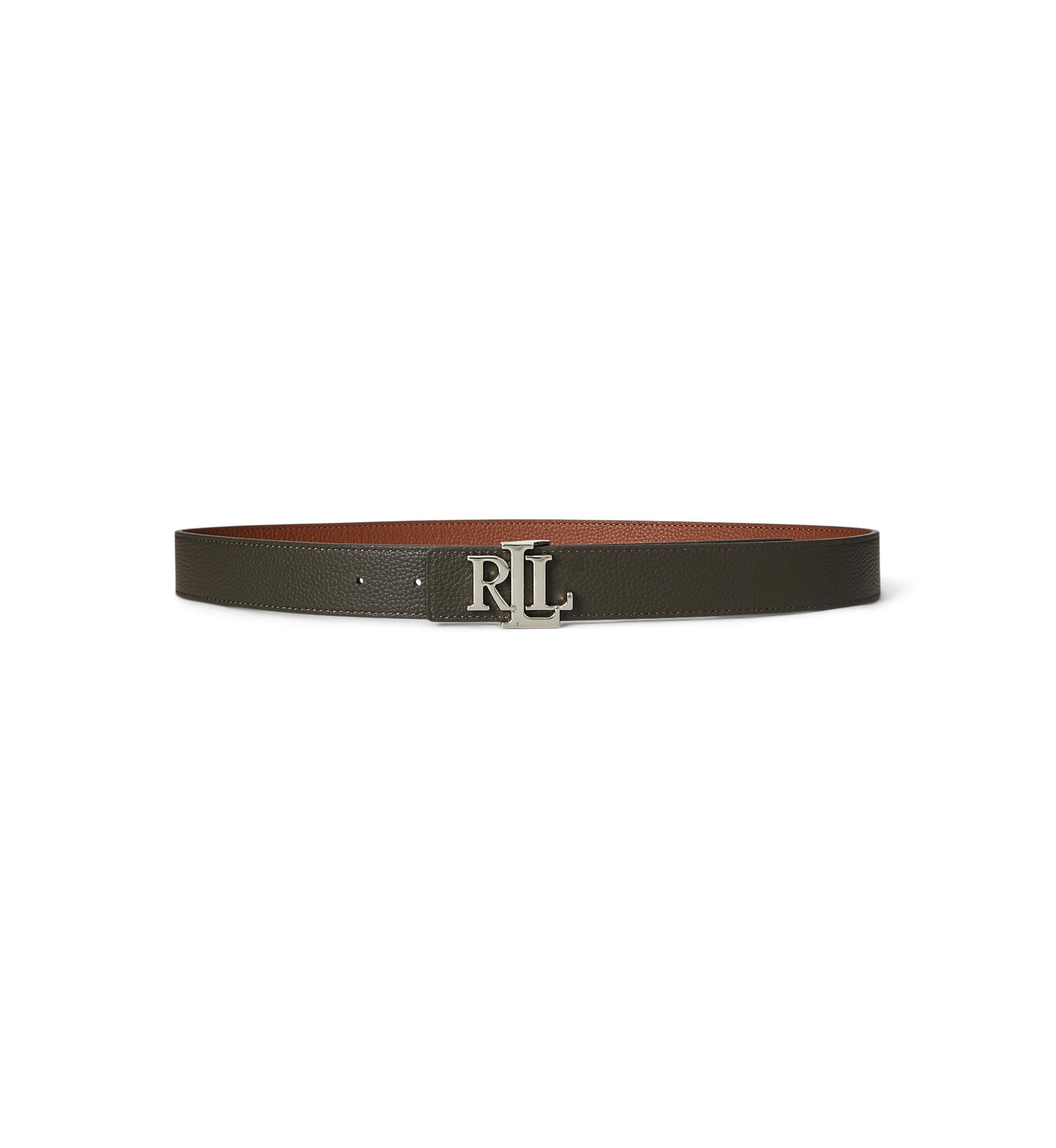 Logo Reversible Pebbled Leather Belt