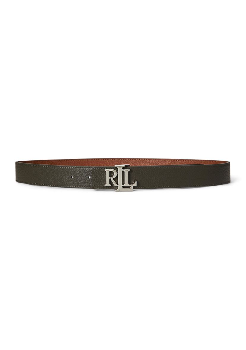 Logo Reversible Pebbled Leather Belt