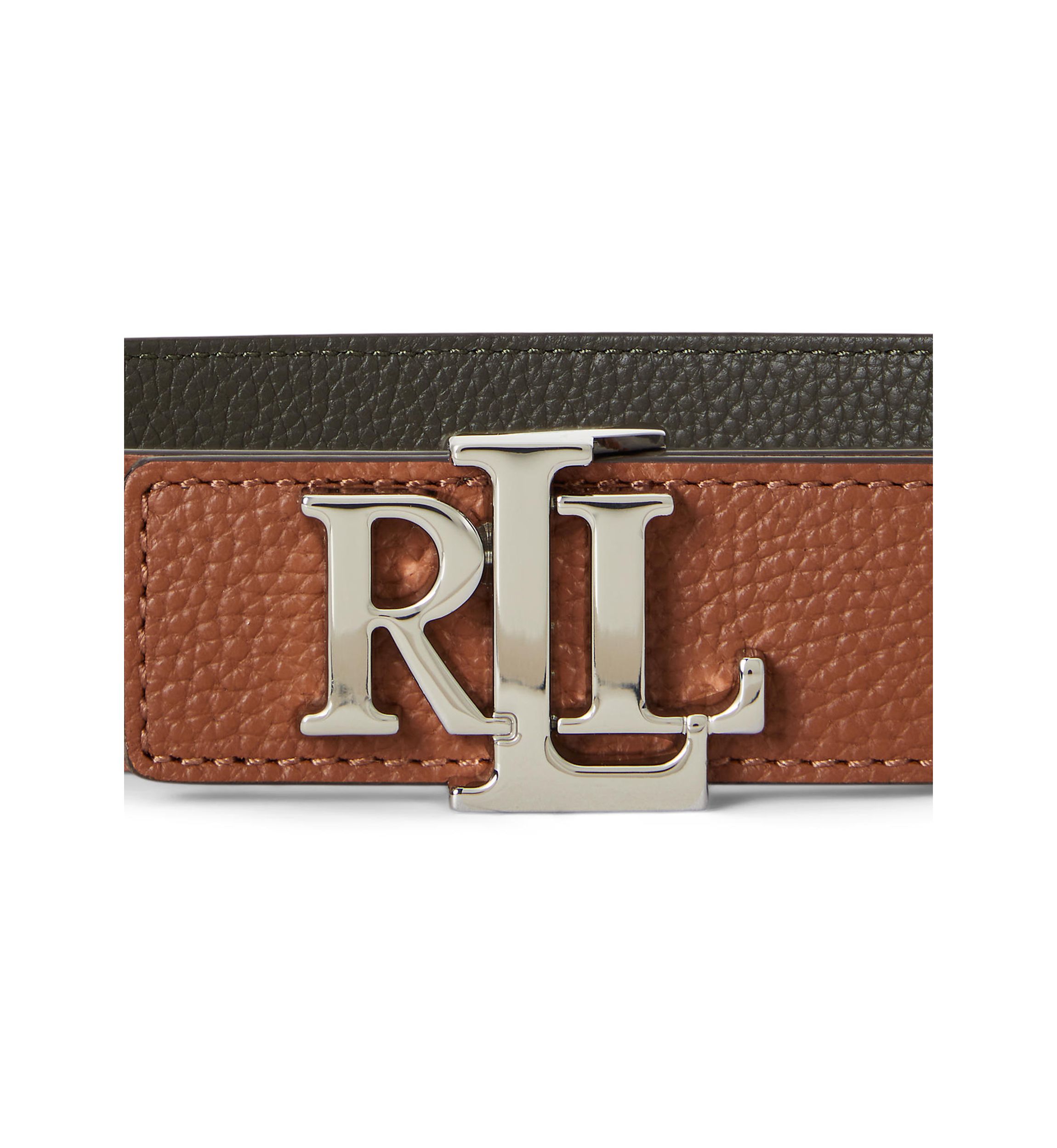 Logo Reversible Pebbled Leather Belt