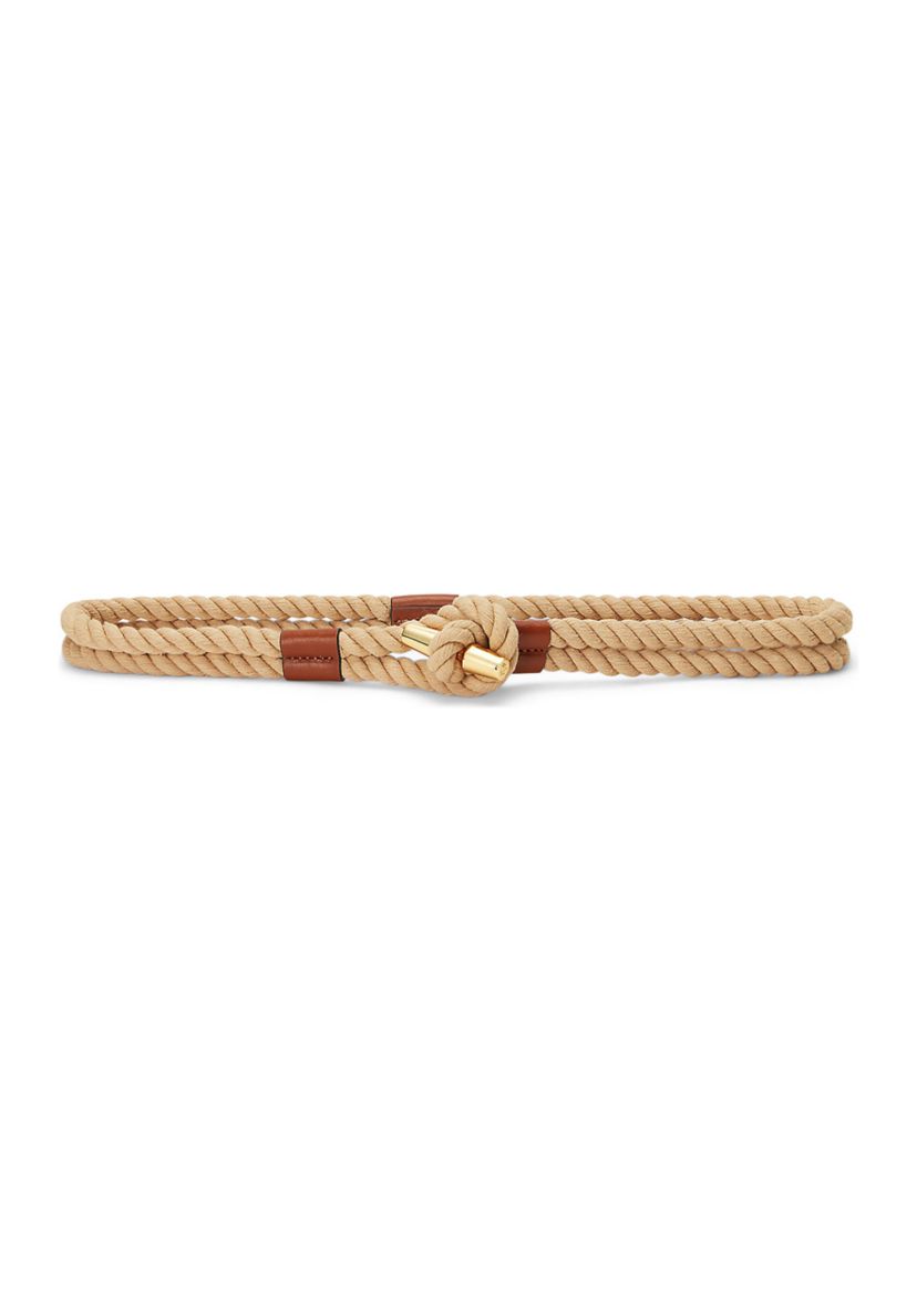 Lauren Ralph Lauren Leather Trim Rope Toggle Skinny Belt | Belk display picture 3