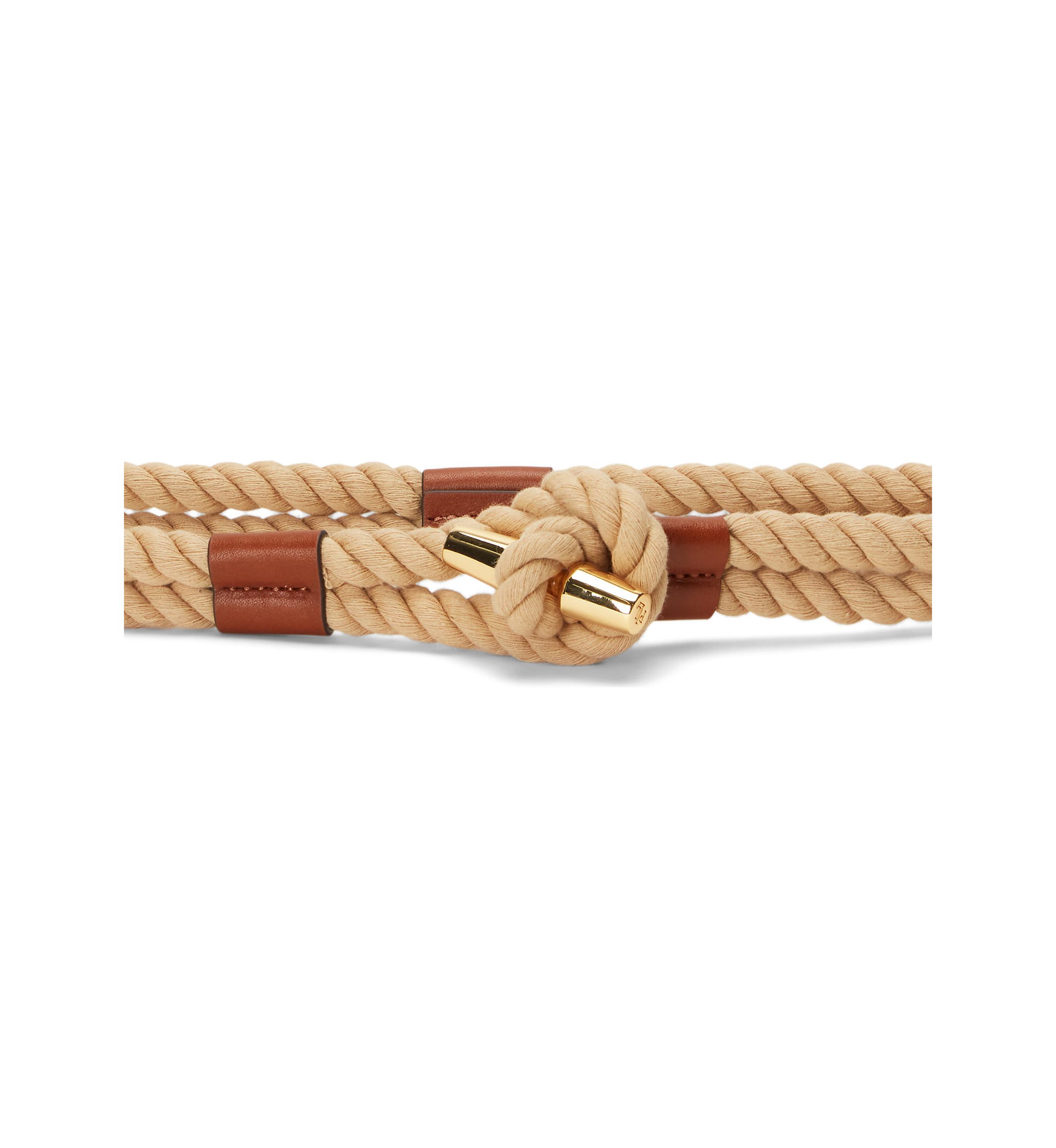 Lauren Ralph Lauren Leather Trim Rope Toggle Skinny Belt | Belk display picture 2