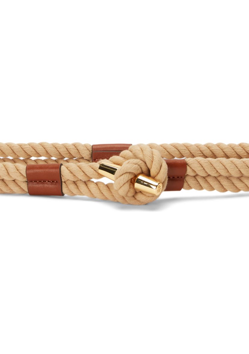 Lauren Ralph Lauren Leather Trim Rope Toggle Skinny Belt | Belk display picture 3