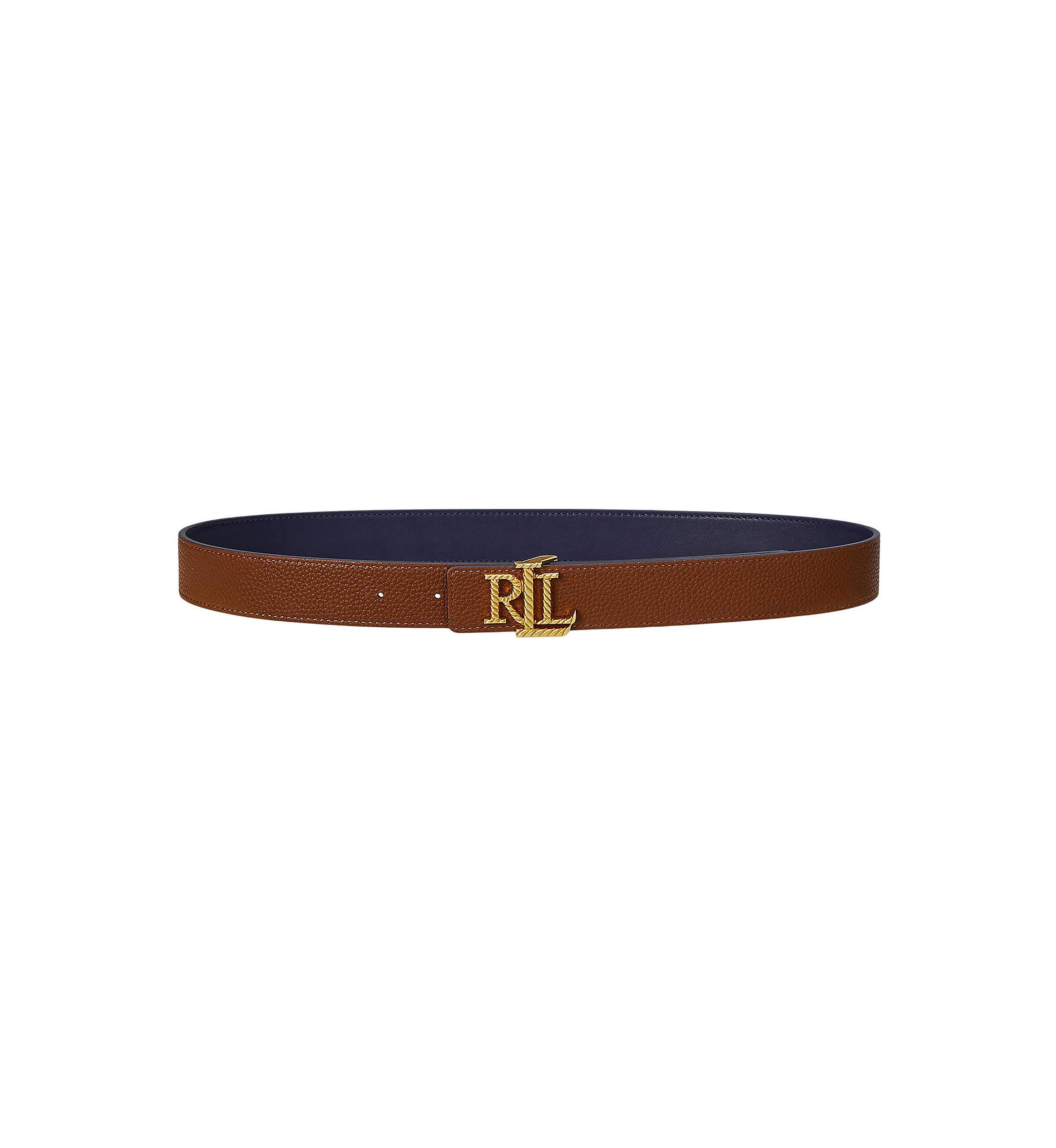 Logo Reversible Pebbled Leather Belt