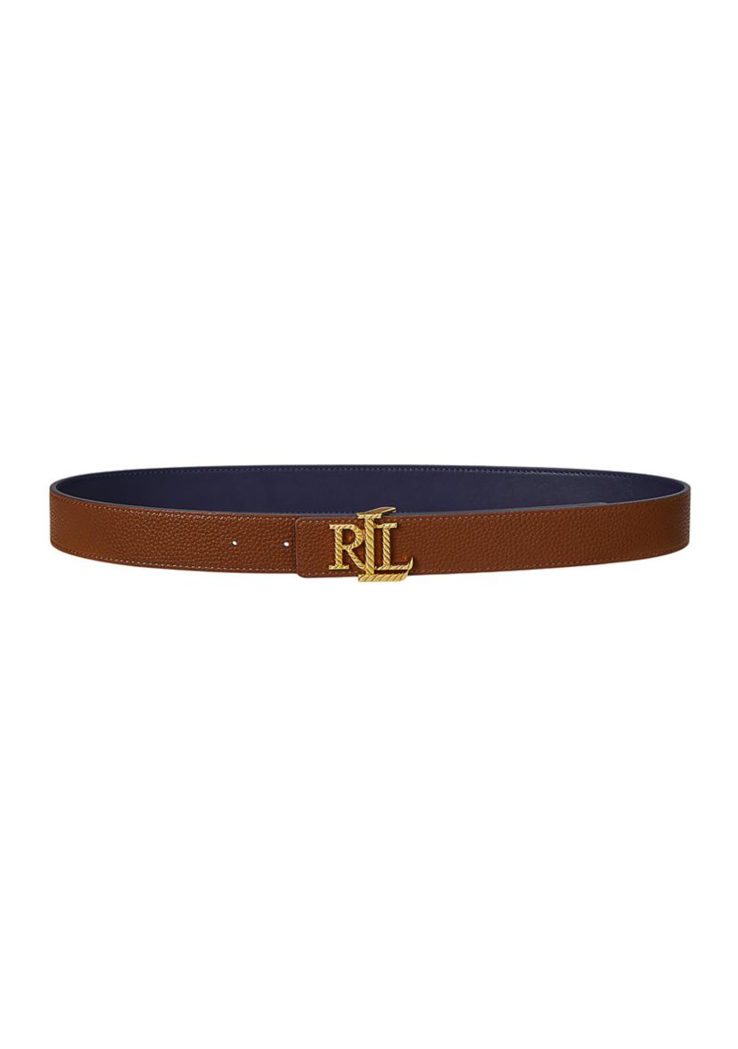 Logo Reversible Pebbled Leather Belt