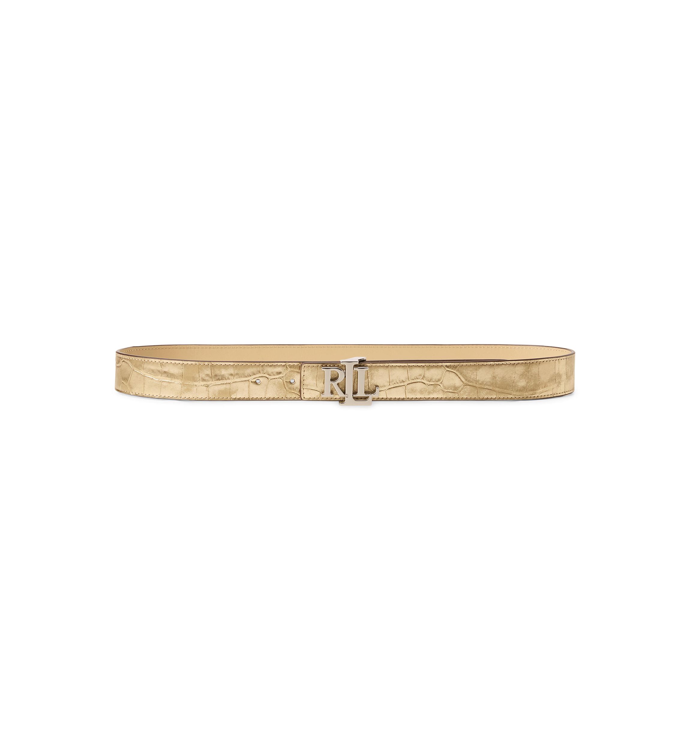 Logo Reversible Leather Skinny Belt