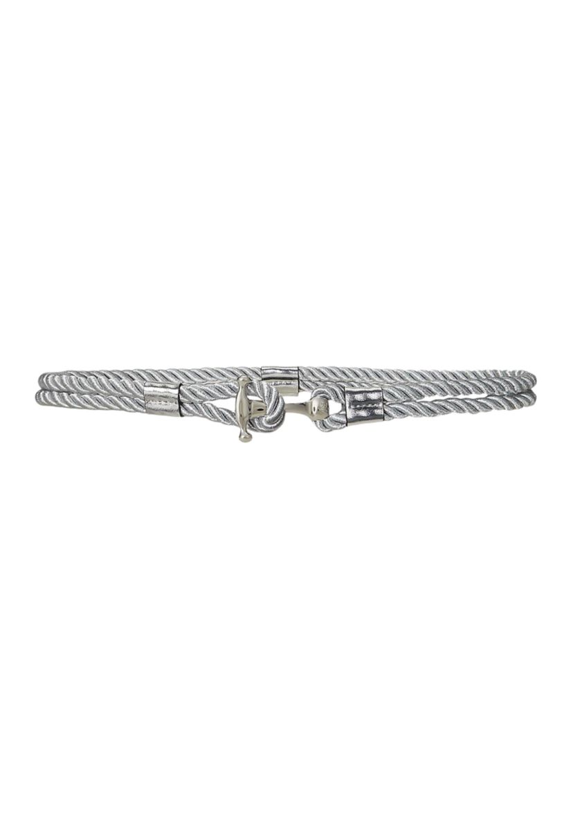 Metallic Rope Anchor-Toggle Skinny Belt