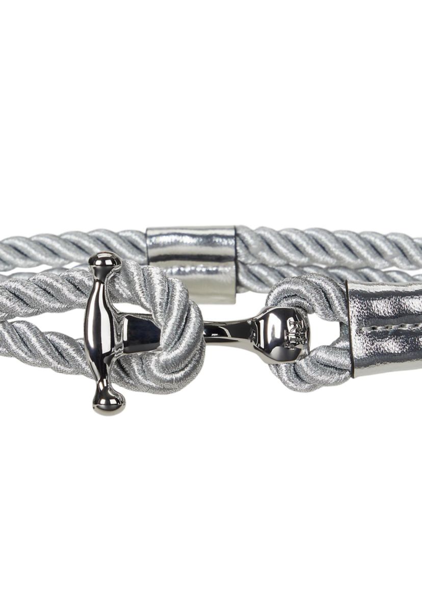 Metallic Rope Anchor-Toggle Skinny Belt