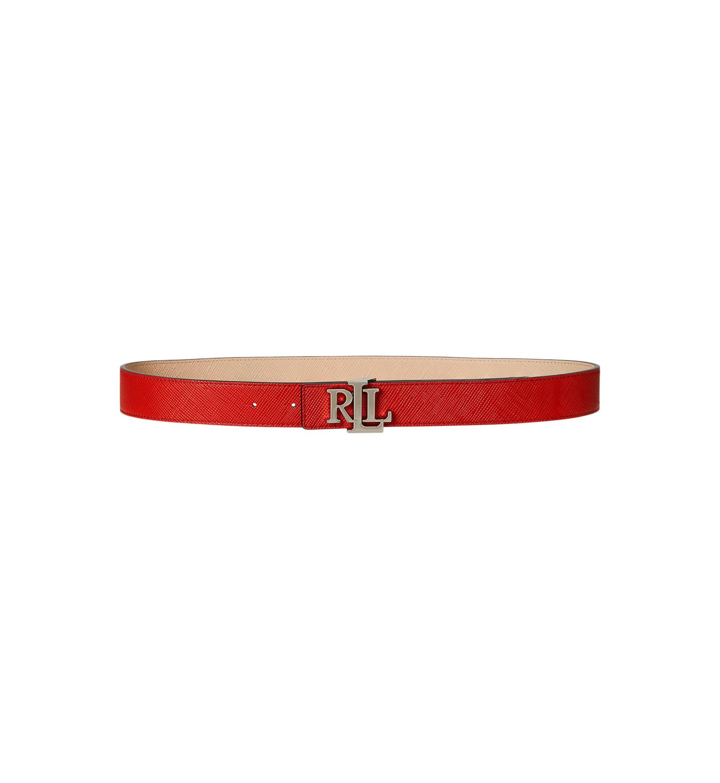Logo Reversible Crosshatch Leather Belt