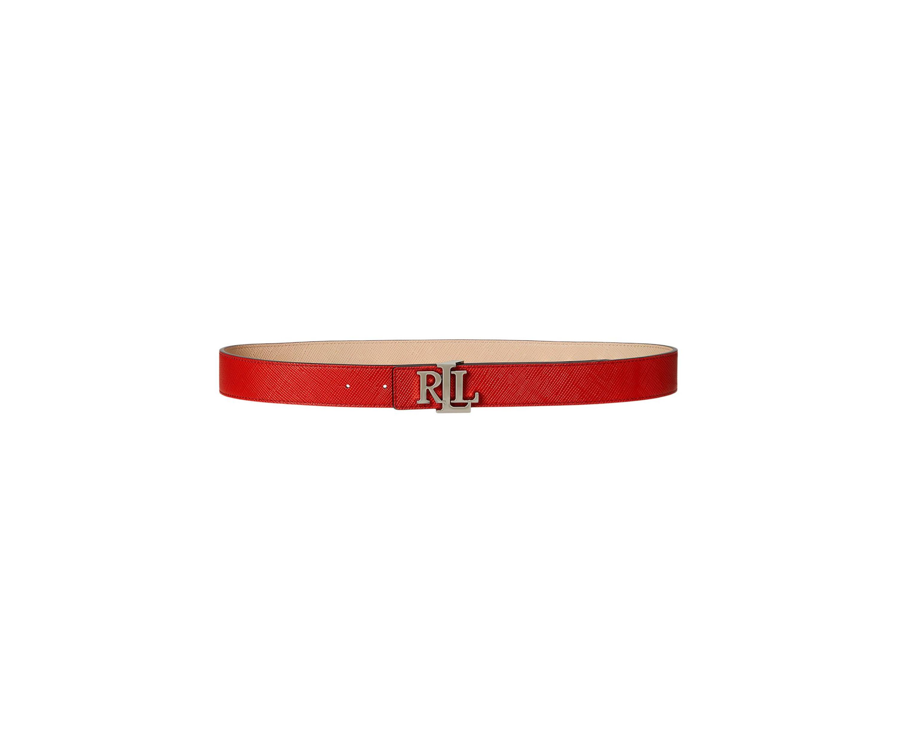 Logo Reversible Crosshatch Leather Belt