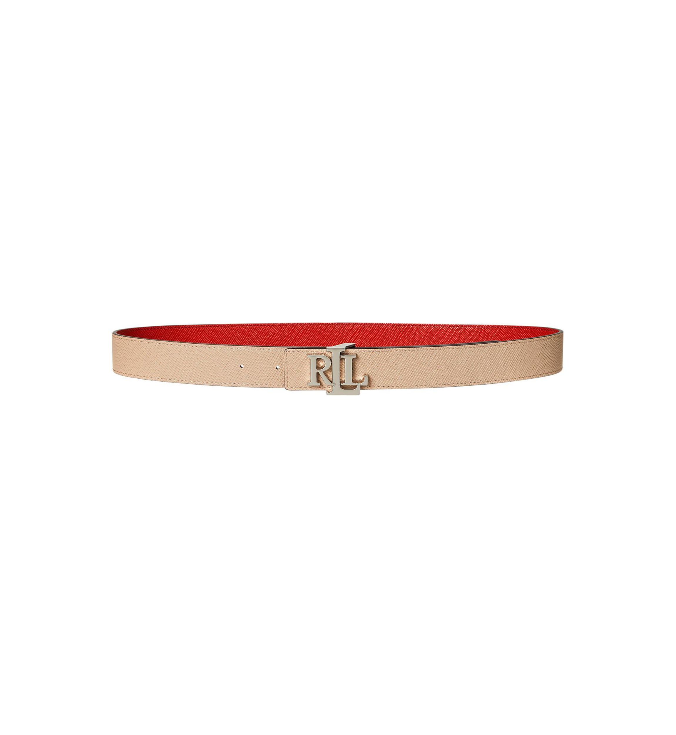 Logo Reversible Crosshatch Leather Belt