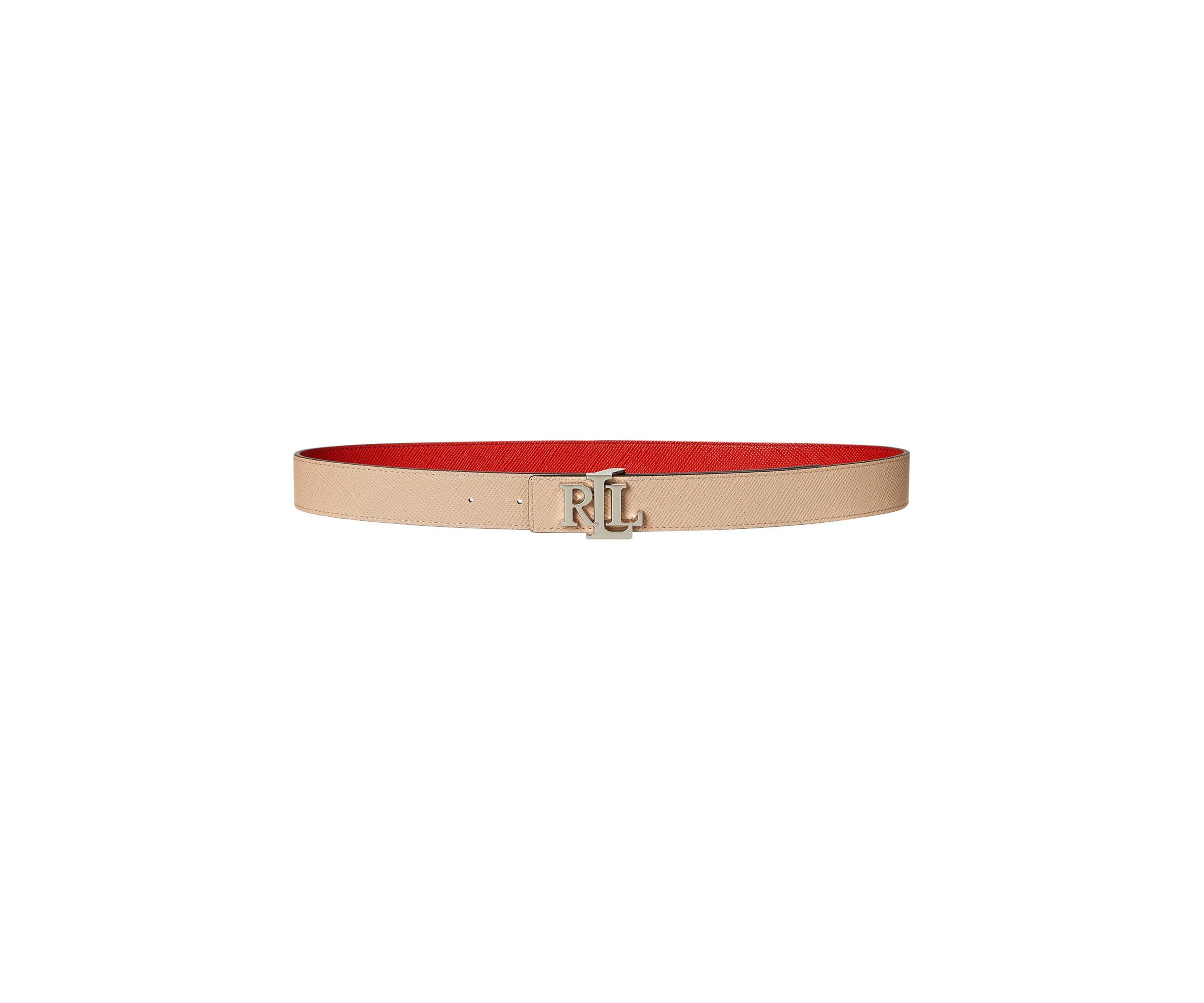 Logo Reversible Crosshatch Leather Belt