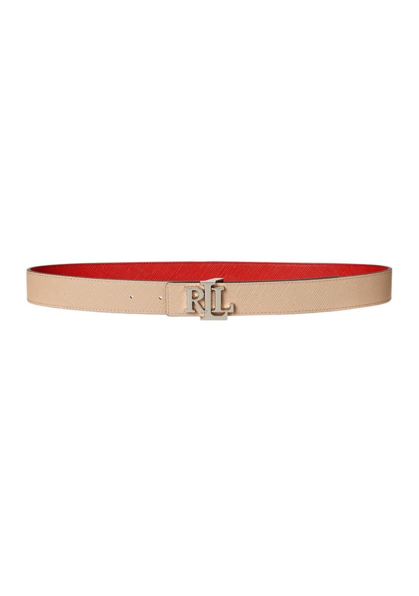 Logo Reversible Crosshatch Leather Belt
