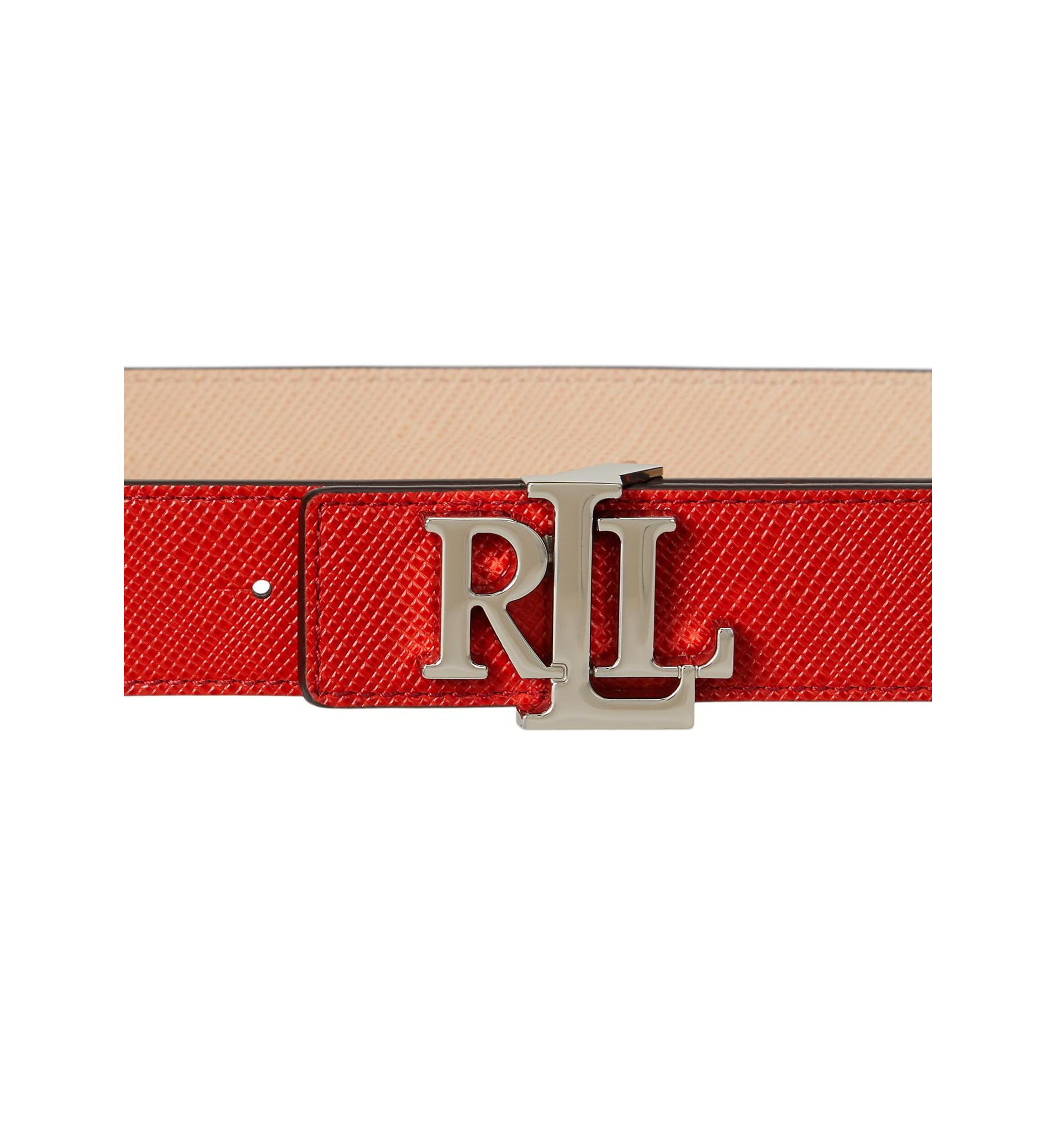 Logo Reversible Crosshatch Leather Belt