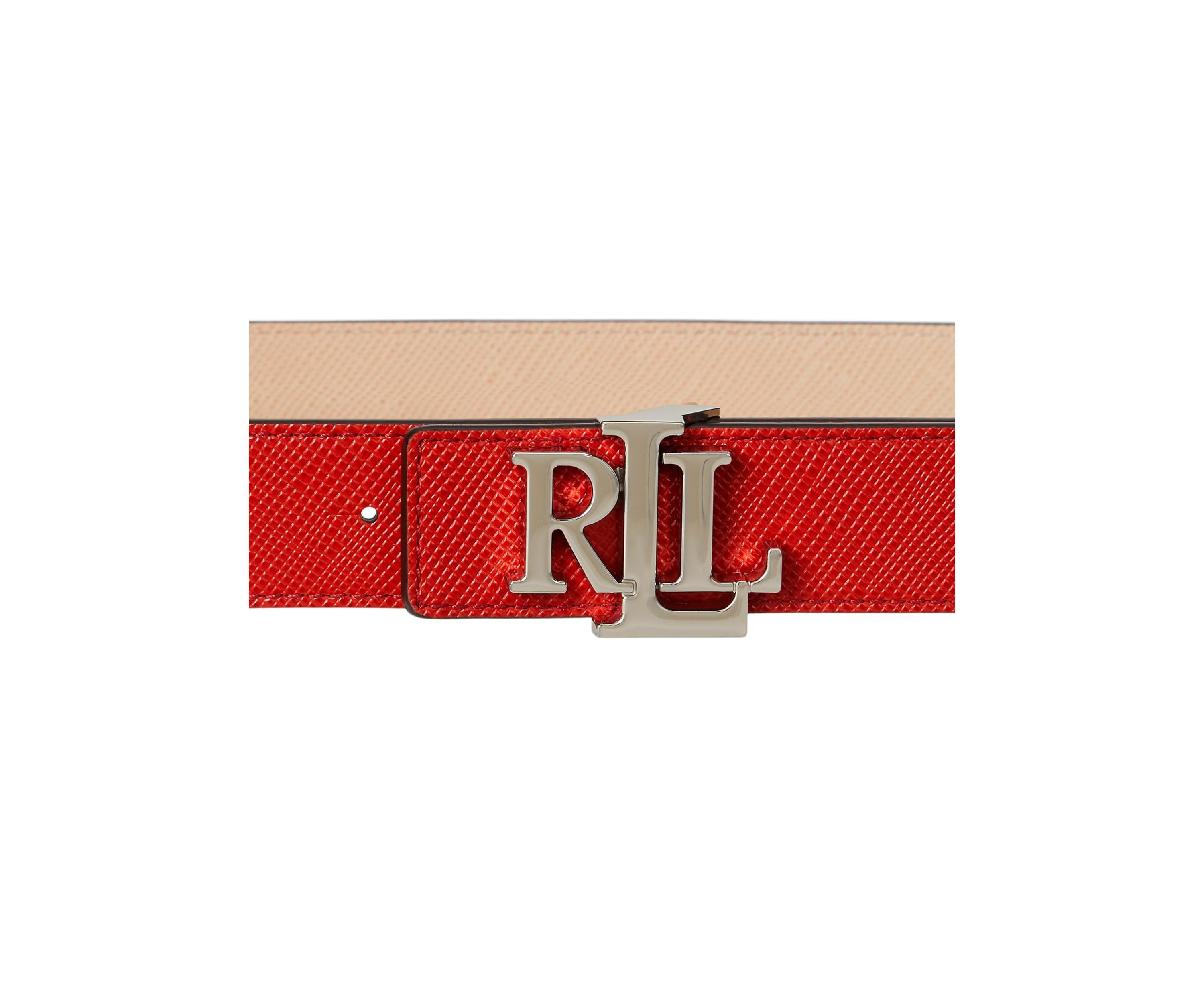 Logo Reversible Crosshatch Leather Belt