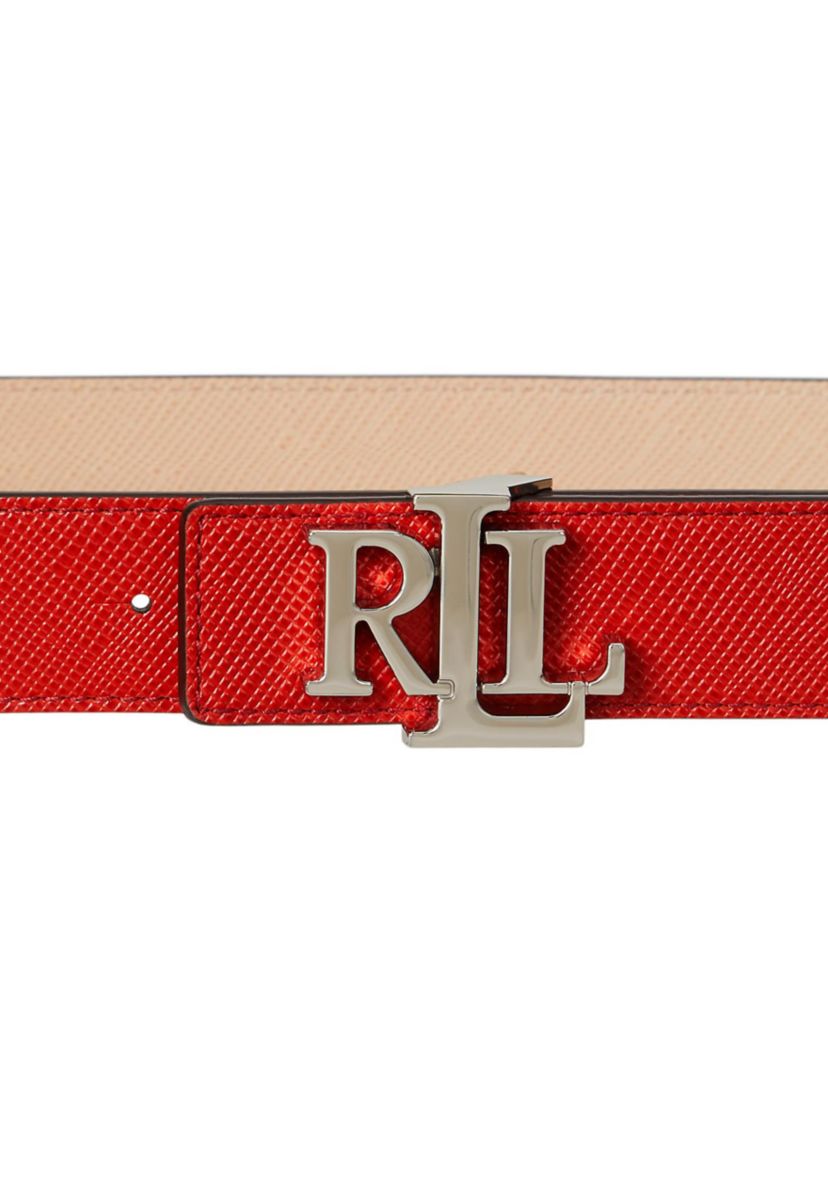 Logo Reversible Crosshatch Leather Belt