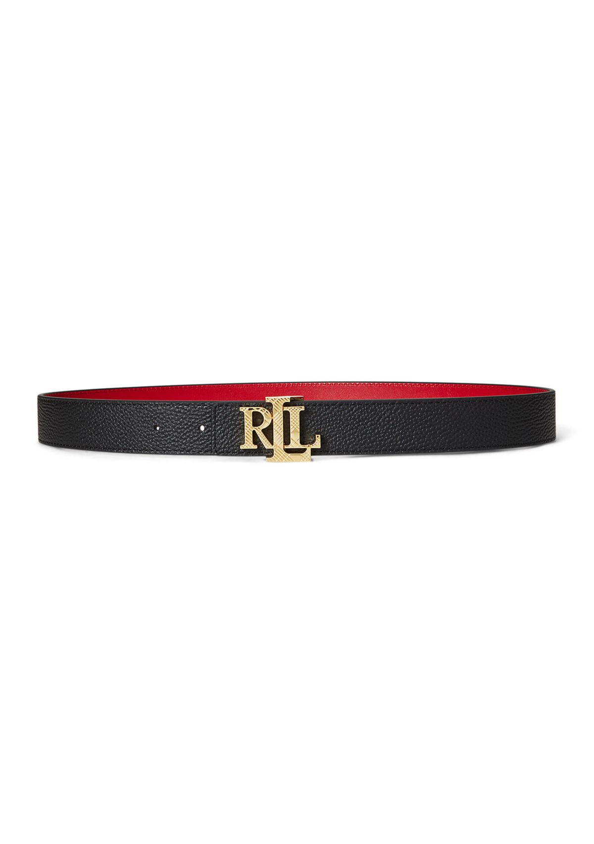 Logo Reversible Pebbled Leather Belt
