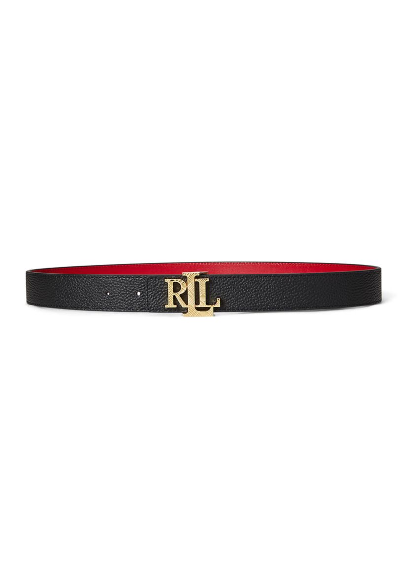 Logo Reversible Pebbled Leather Belt