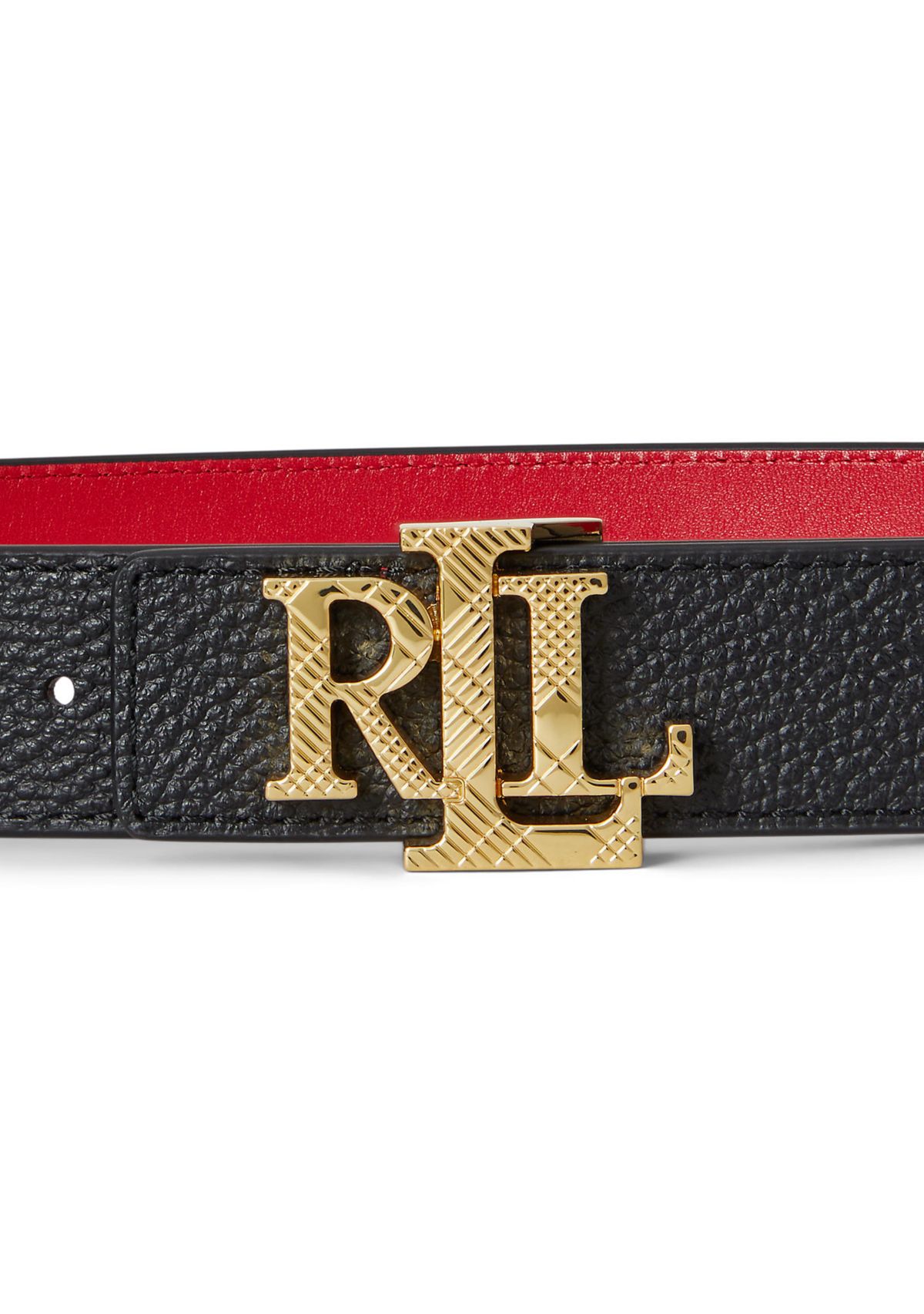 Logo Reversible Pebbled Leather Belt
