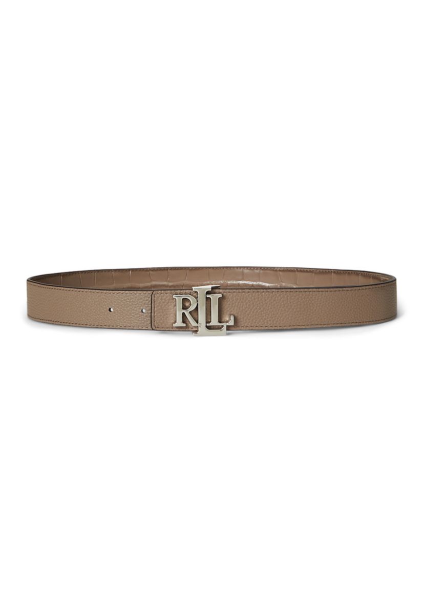 Logo Reversible Embossed Leather Belt