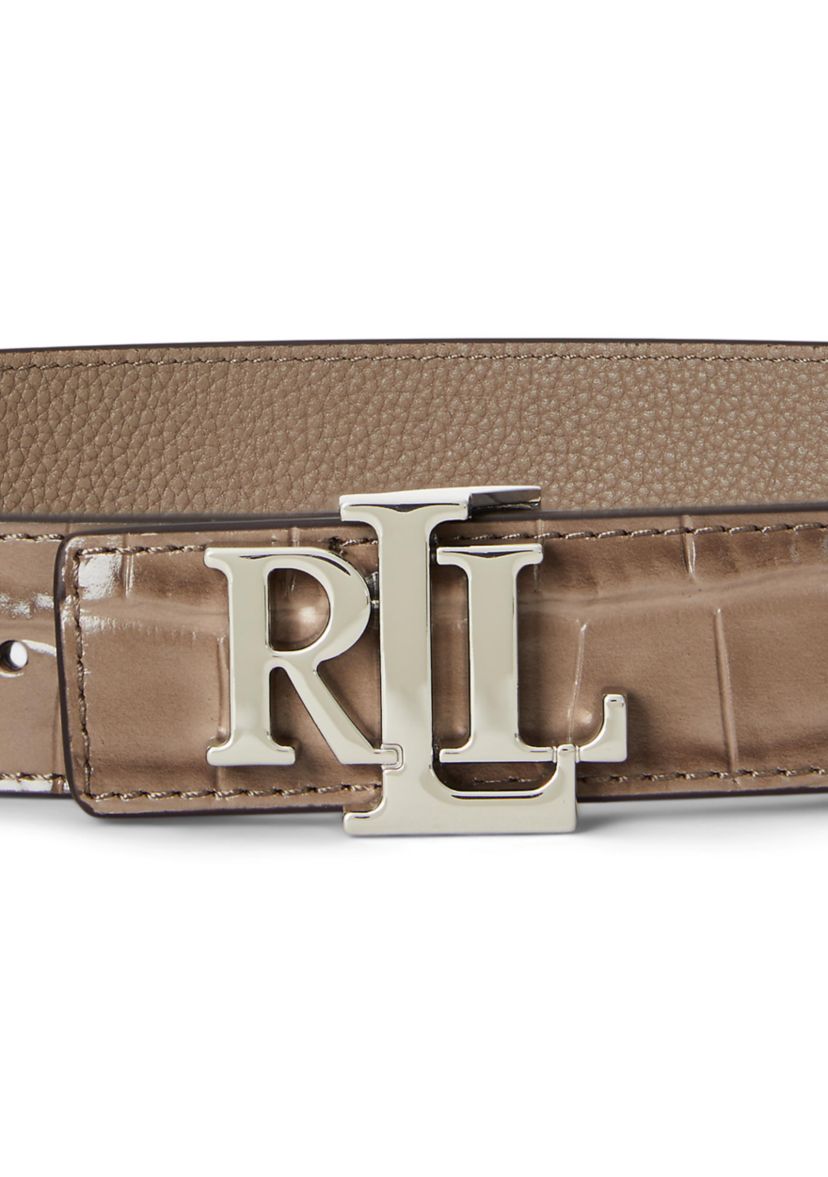 Logo Reversible Embossed Leather Belt