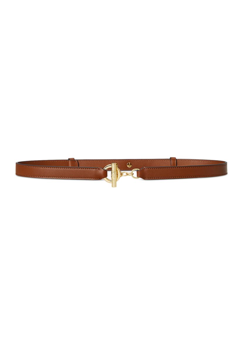 Leather Toggle Skinny Belt