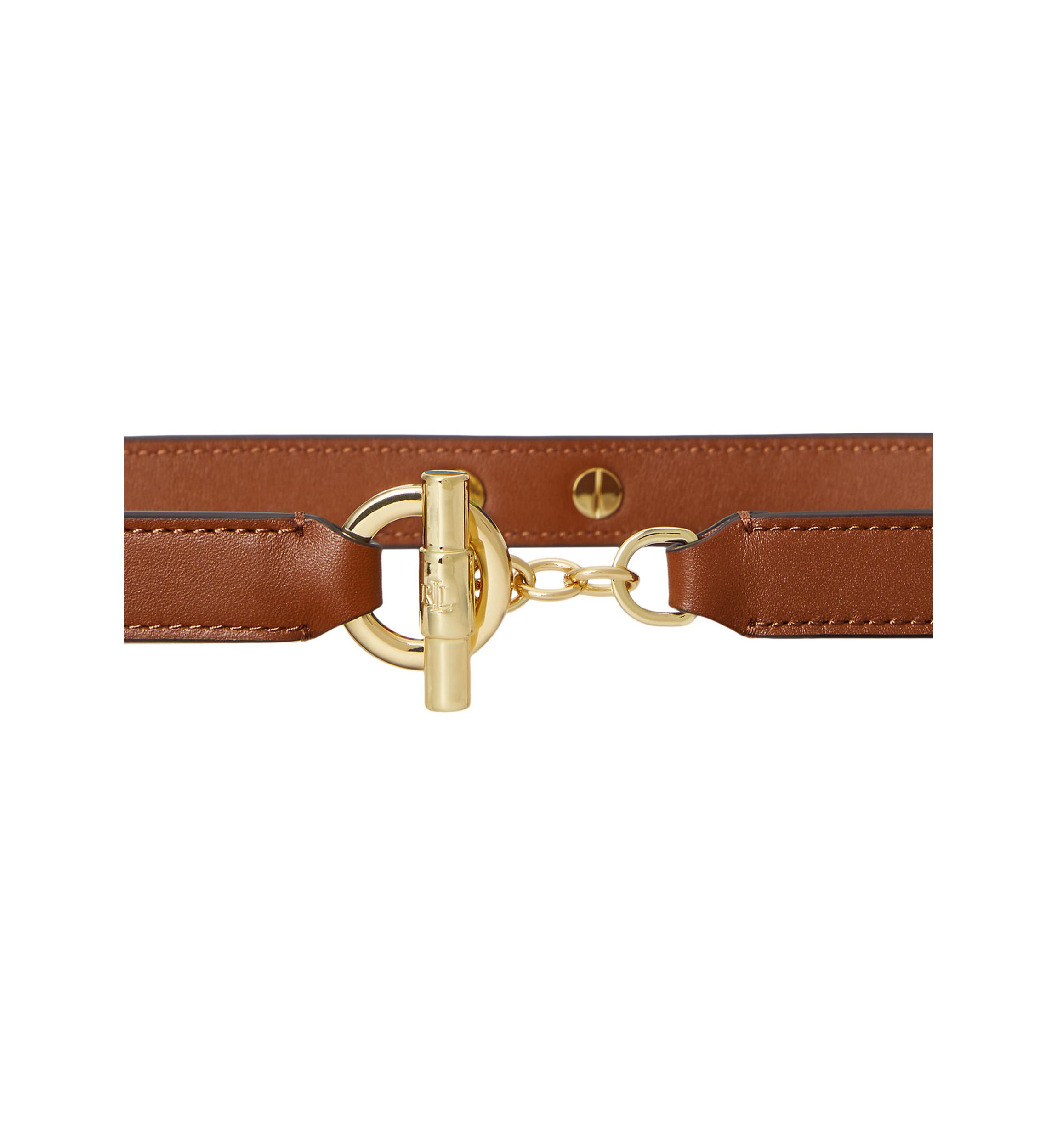Ralph Lauren Gold-Tone Toggle Charm with Brown Leather Strap Lauren Ralph Lauren Glass Stone Gold-Tone Toggle Pendant  main image 3