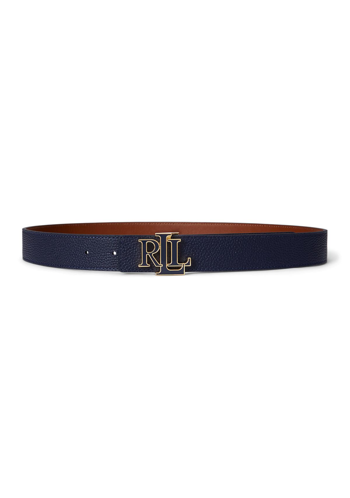 Logo Reversible Pebbled Leather Belt