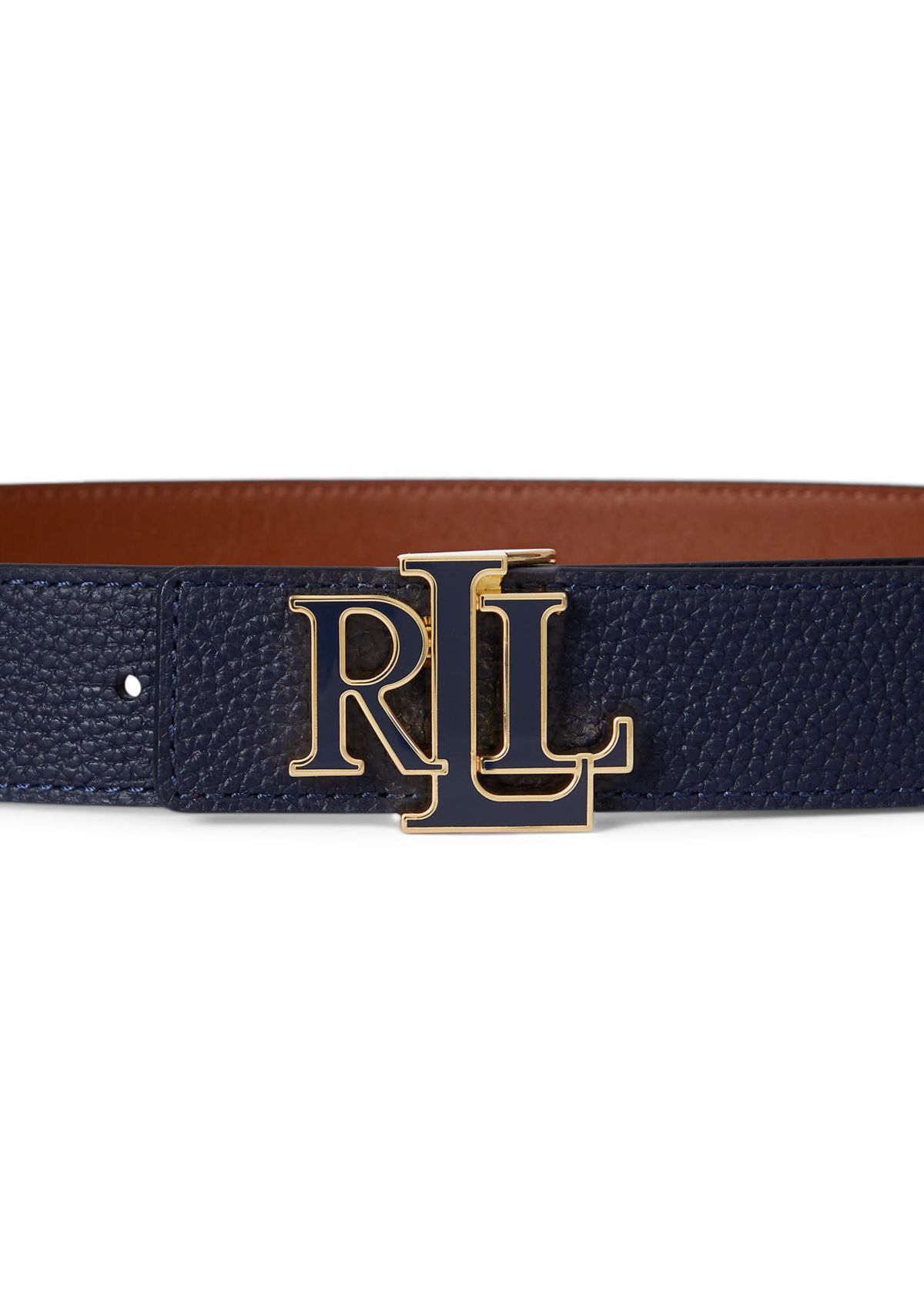 Logo Reversible Pebbled Leather Belt