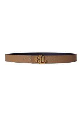 Lauren Ralph Lauren Women's Logo Reversible Leather Belt, XL
