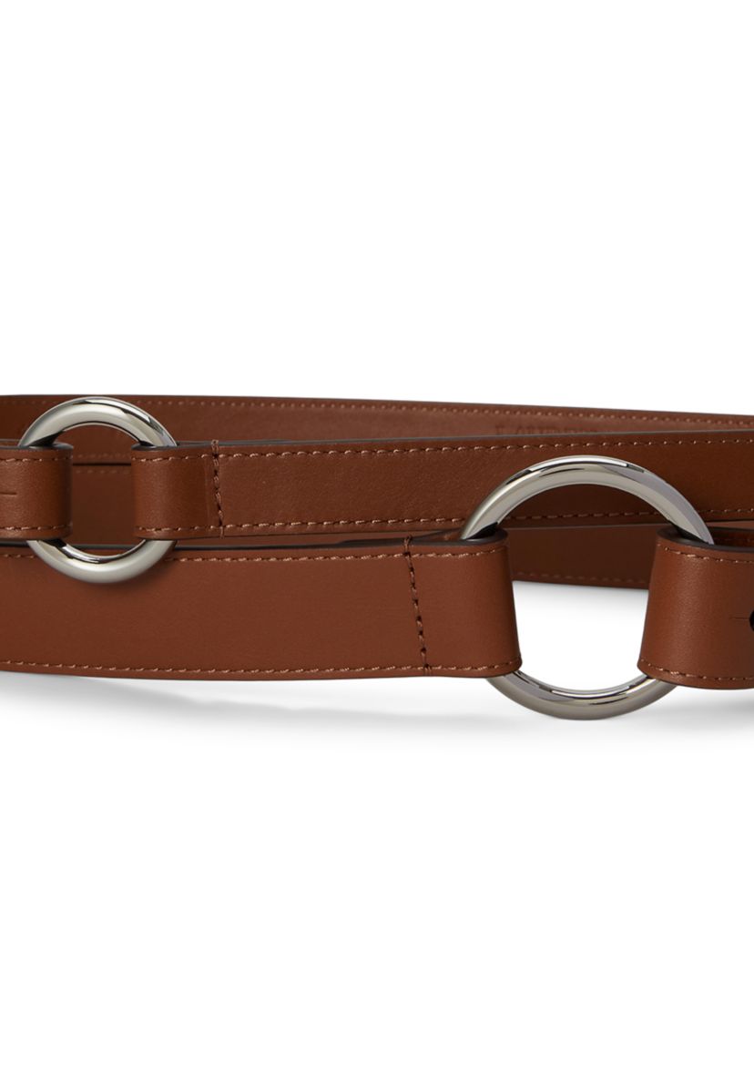 Lauren Ralph Lauren Leather O-Ring Stacked Wide Belt | Belk display picture 2