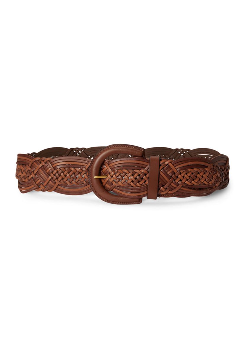 Lauren Ralph Lauren Braided Vachetta Leather Wide Belt | Belk display picture 1