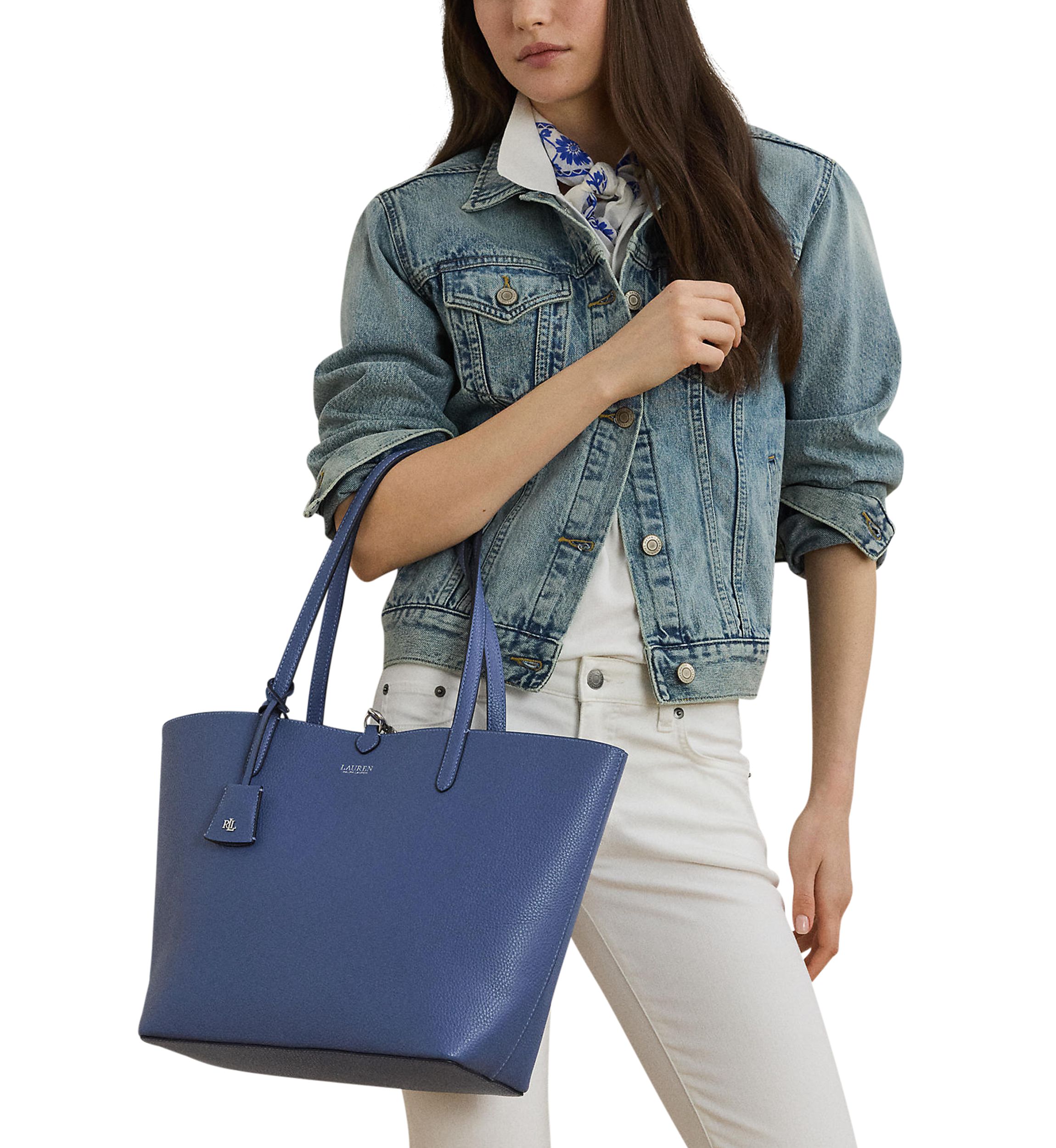 Faux-Leather Large Reversible Tote Bag