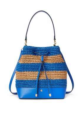 Lauren Ralph Lauren Crochet Straw Debby Drawstring Bucket Bag | belk