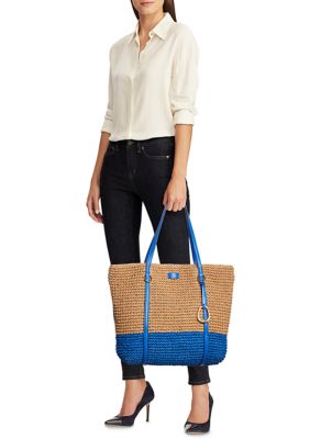 Lauren Ralph Lauren Crochet Straw Tote | belk