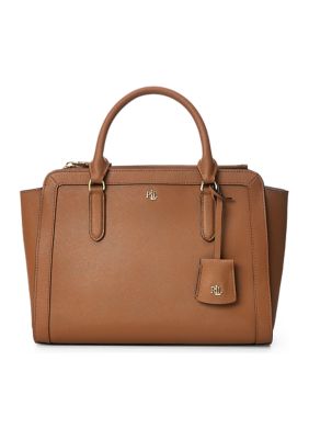 Lauren Ralph Lauren Crosshatch Leather Medium Brooke Satchel | belk