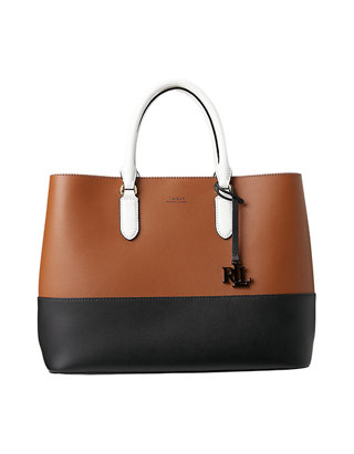 Leather Large Two Tone Marcy Satchel