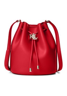 Lauren Ralph Lauren - Leather Medium Andie Drawstring Tote Bag - Womens - Red - One Size